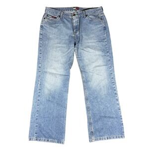 Tommy Hilfiger Tommy Jeans Mens 34x30 Light Wash Loose Baggy Denim WIde Leg